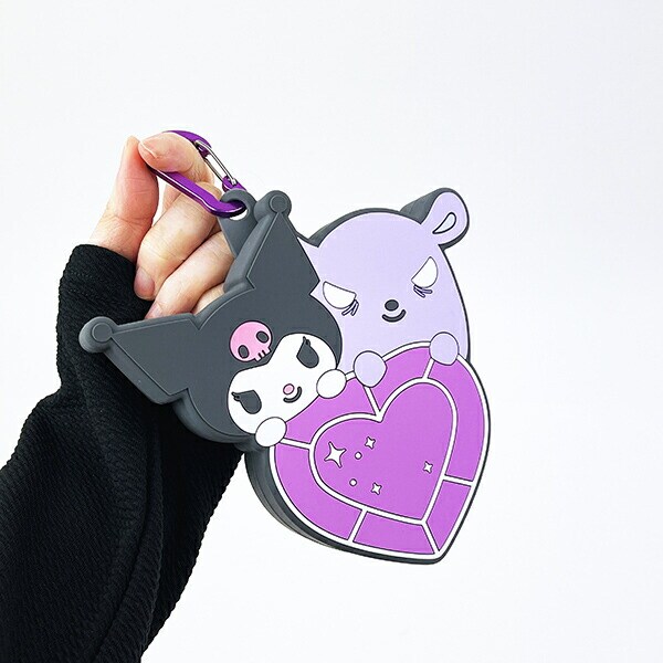 サンリオ クロミ＆バク はあとぎゅっ カラビナ付シリコンポーチ Sanrio