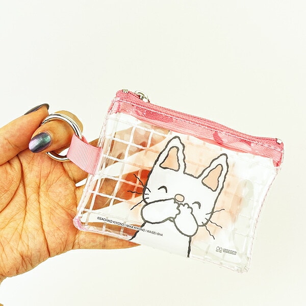 ノンタン クリアミニポーチ ピンク