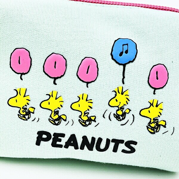 スヌーピー ウッドストック パフプリントミニポーチ ミントグリーン SNOOPY