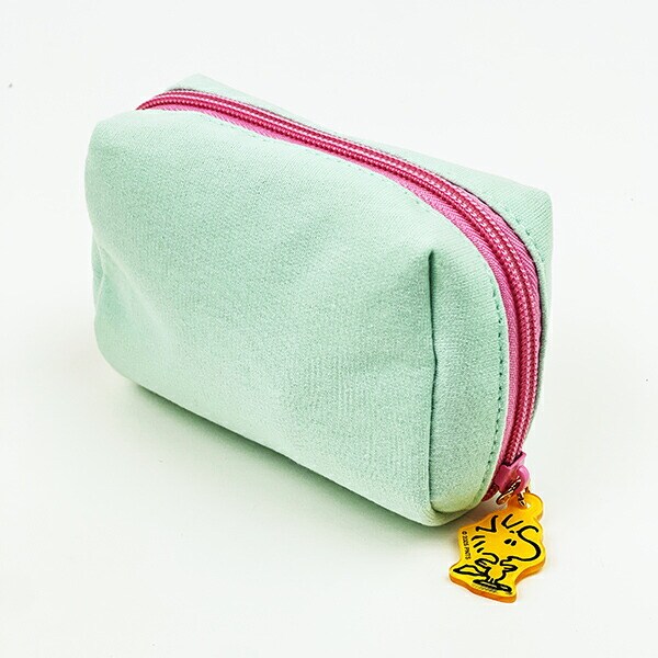 スヌーピー ウッドストック パフプリントミニポーチ ミントグリーン SNOOPY