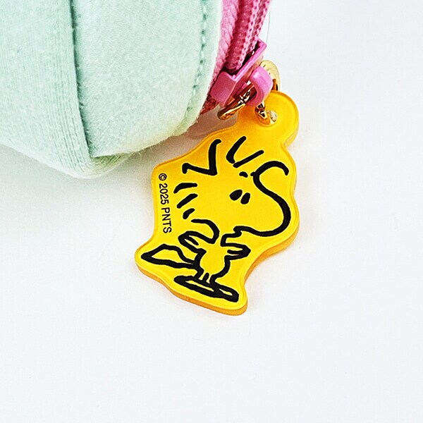 スヌーピー ウッドストック パフプリントミニポーチ ミントグリーン SNOOPY