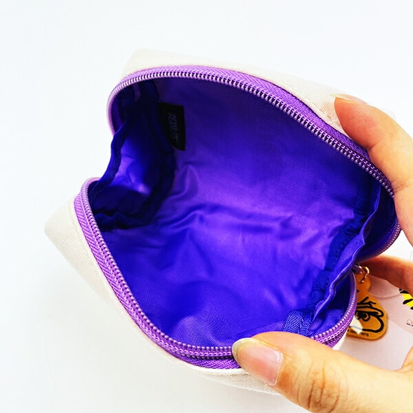 スヌーピー ウッドストック パフプリントミニポーチ アイボリー SNOOPY