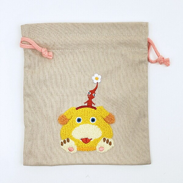 ピクミン サガラ刺?巾着 ベージュ