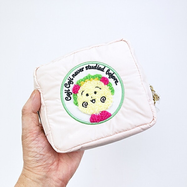 コジコジ スクエアサガラ刺繍ポーチ ピンク