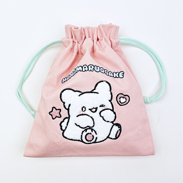 サンリオ はなまるおばけ サガラ刺繍巾着 ピンク Sanrio