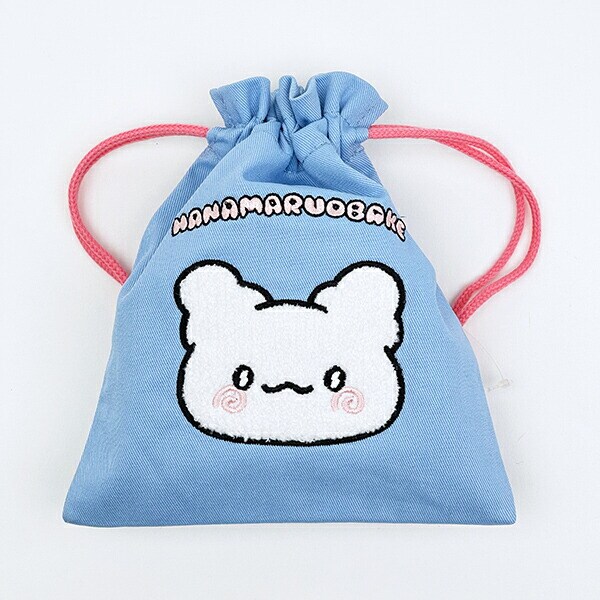 サンリオ はなまるおばけ サガラ刺繍巾着 ブルー Sanrio