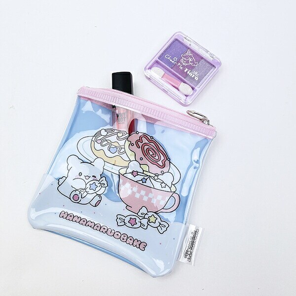 サンリオ はなまるおばけ フラットスクエアポーチ ブルー Sanrio