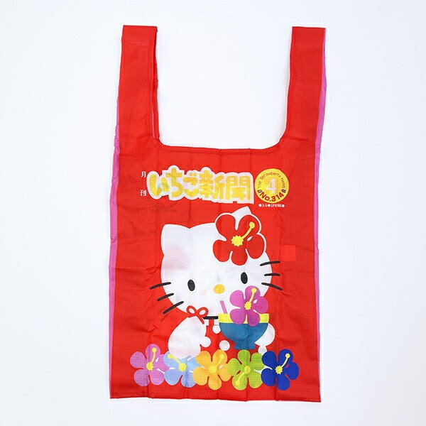 サンリオ いちご新聞 50th tetemo エコバッグ ピンク＆レッド Sanrio