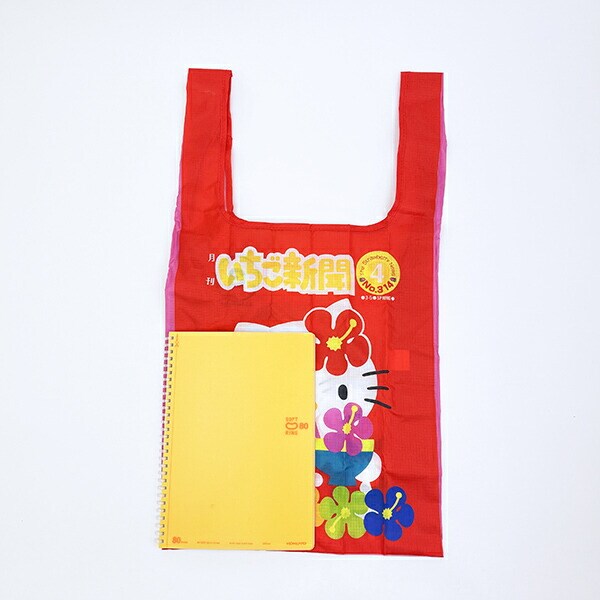 サンリオ いちご新聞 50th tetemo エコバッグ ピンク＆レッド Sanrio