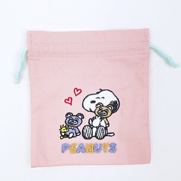 スヌーピー サガラ刺しゅう巾着 パステル SNOOPY