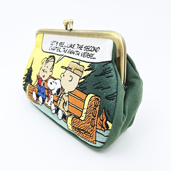 スヌーピー 畳刺繍ペンポーチ がま口 ピクニック SNOOPY