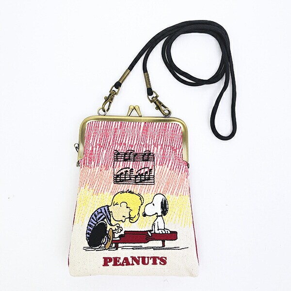 スヌーピー 畳刺繍ペンポーチ がま口 ピアノ SNOOPY