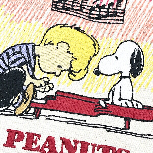 スヌーピー 畳刺繍ペンポーチ がま口 ピアノ SNOOPY