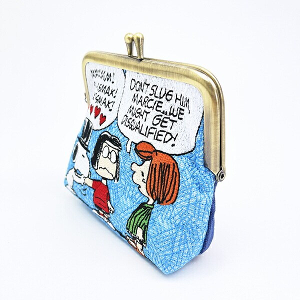 スヌーピー 畳刺繍ミニポーチ がま口 ハート SNOOPY