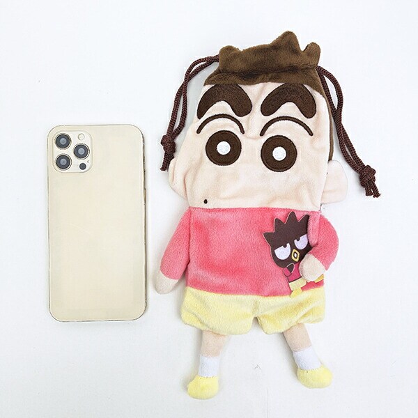 サンリオ バッドばつ丸 × クレヨンしんちゃん ぬいぐるみ巾着 sanrio