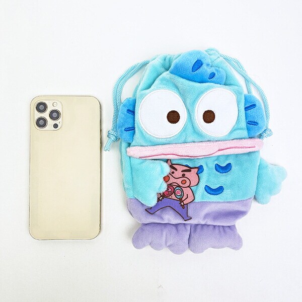 サンリオ ハンギョドン × クレヨンしんちゃん ぶりぶりざえもん ぬいぐるみ巾着 sanrio