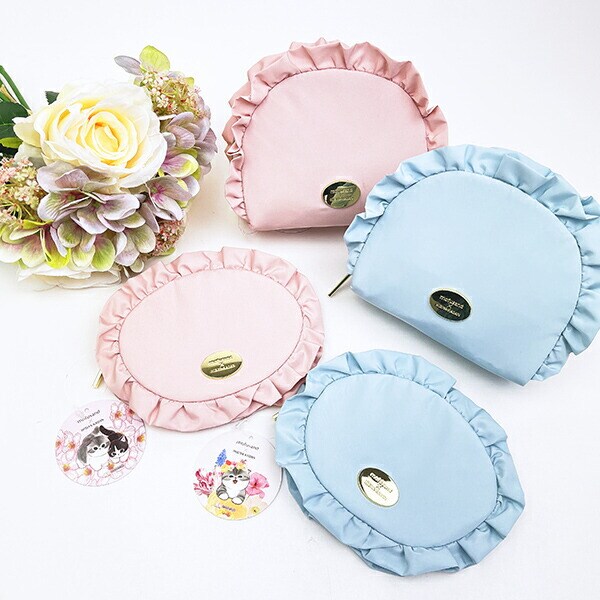 モフサンド × 日比谷花壇 フリルミニポーチ Bloom mofusand