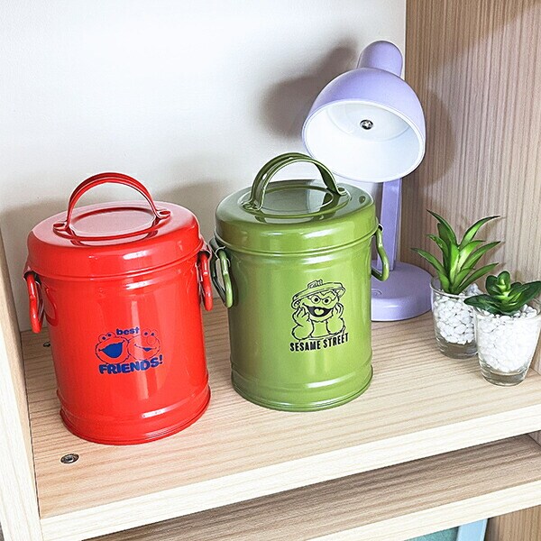 セサミストリート クッキーモンスター エルモ ダストボックス型ペンスタンド レッド