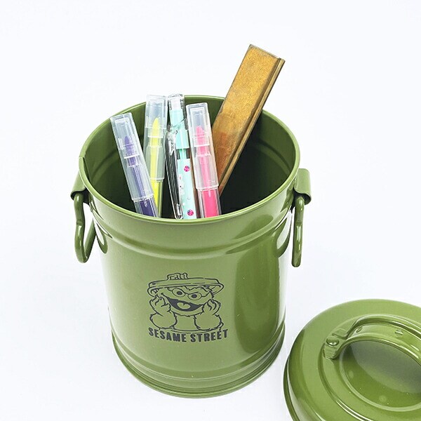 セサミストリート オスカー ダストボックス型ペンスタンド グリーン