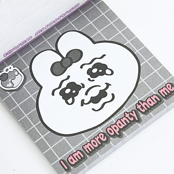 おぱんちゅうさぎ 窓付スクエアメモ (ブルー) 文具 日本製