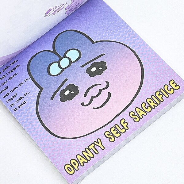 おぱんちゅうさぎ 窓付スクエアメモ (ブルー) 文具 日本製