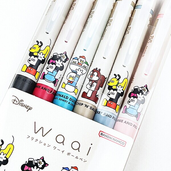 ディズニー フリクションWaai 6色セット 文具 ペン オフィス 学校 Disney