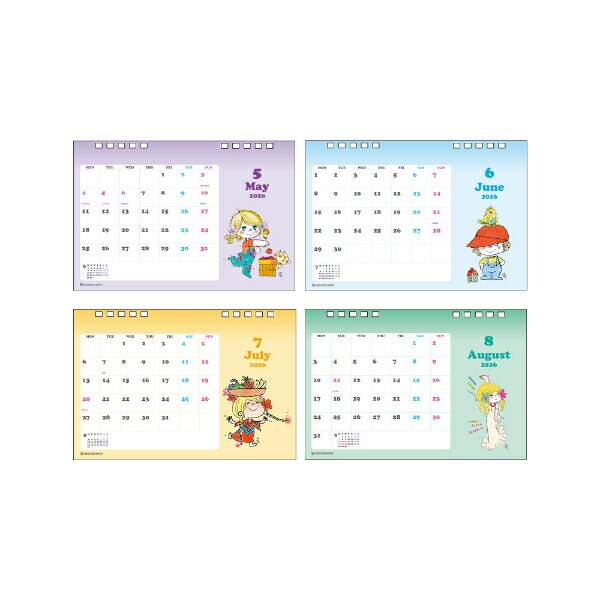 水森亜土 2026年 デスクカレンダー 日本製