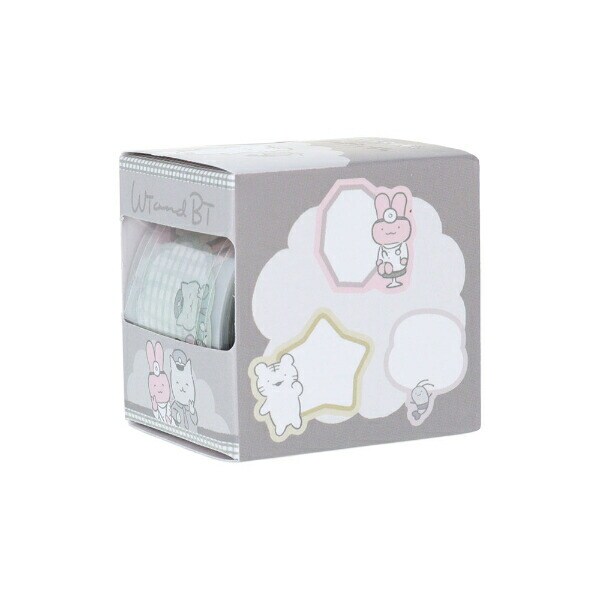 ホワイトタイガーとブラックタイガー ロールデコレーションシール ラベル 文具