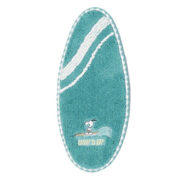 スヌーピー ミニアクセントマット サーフ ターコイズブルー ルームマット SNOOPY