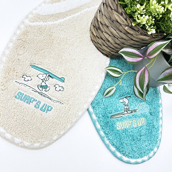 スヌーピー ミニアクセントマット サーフ ターコイズブルー ルームマット SNOOPY