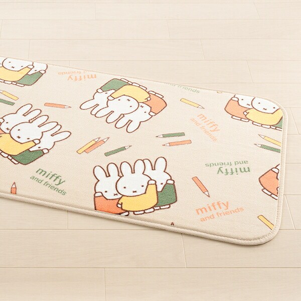 ミッフィー miffy ラグマット【45cm×90cm】 フルフラワー インテリア