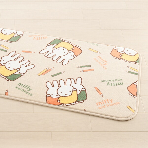 ミッフィー miffy ラグマット【45cm×120cm】 フルフラワー インテリア