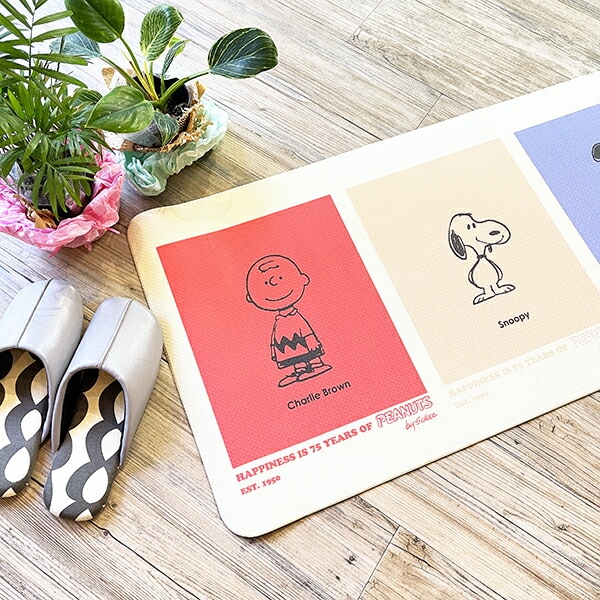 スヌーピー カラーキャラクター ロングマット(45×120cm) PEANUTS 75th SNOOPY
