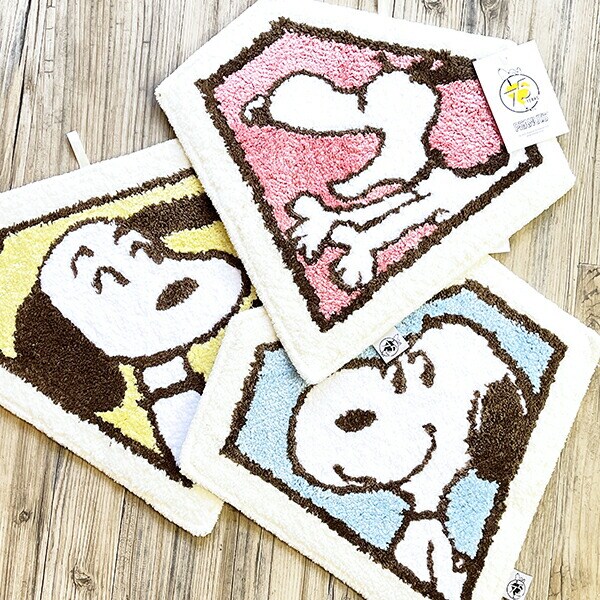 スヌーピー ダイヤモンド アクセントマット イエロー PEANUTS 75th SNOOPY