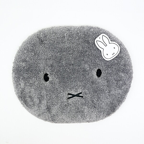 ミッフィー miffy ふわふわフェイス アクセントマット (グレー)