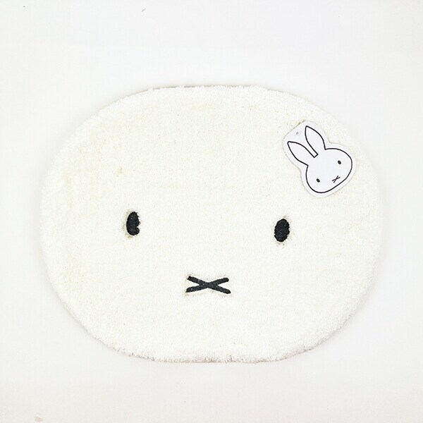 ミッフィー miffy ふわふわフェイス アクセントマット (アイボリー)