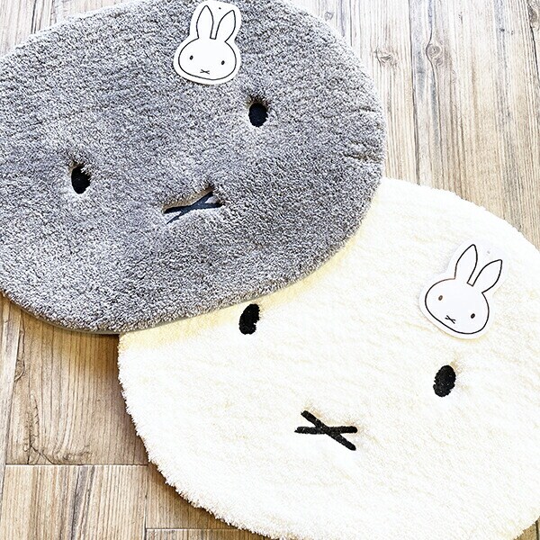 ミッフィー miffy ふわふわフェイス アクセントマット (アイボリー)