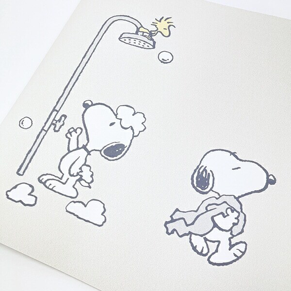 スヌーピー ソフト珪藻土 ハッピーバスタイム グレー バスマット SNOOPY