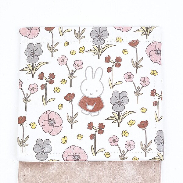 ミッフィー miffy 拭けるペーパーホルダーカバー ブラウン フルフラワー