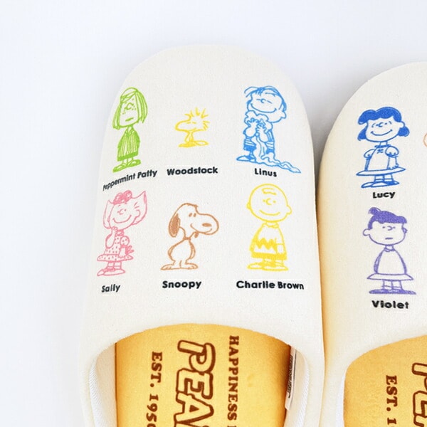 スヌーピー ルームシューズ スリッパ オールスター アイボリー キッチン PEANUTS 75th SNOOPY
