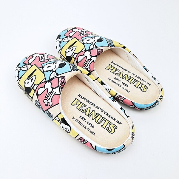 スヌーピー ルームシューズ スリッパ ベージュ キッチン PEANUTS 75th SNOOPY