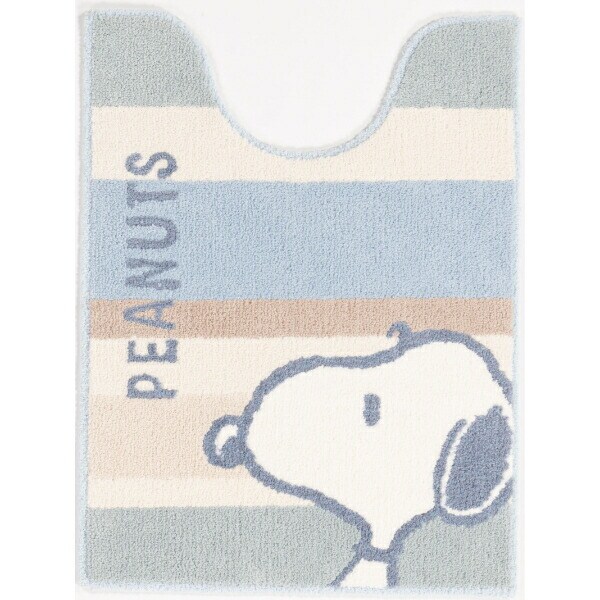 スヌーピー ロングトイレマット くすみパステル ブルー トイレ用品 SNOOPY