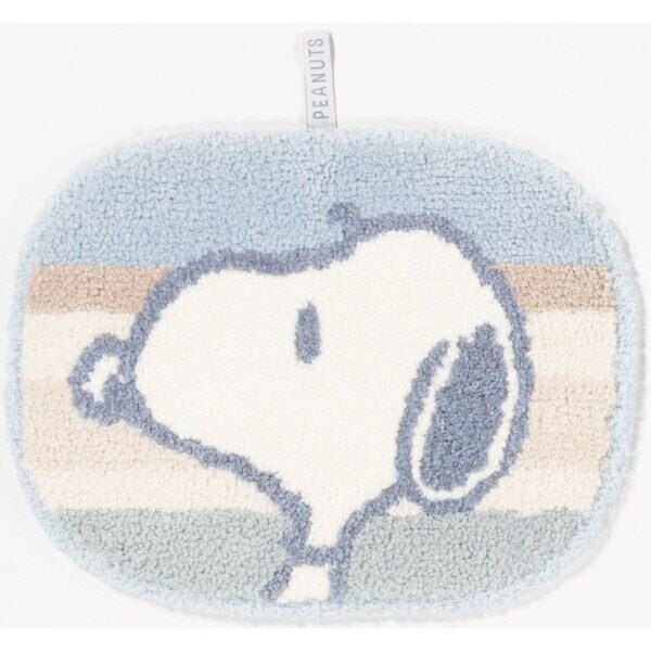 スヌーピー アクセントマット くすみパステル ブルー ルームマット SNOOPY