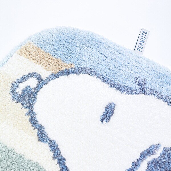 スヌーピー アクセントマット くすみパステル ブルー ルームマット SNOOPY