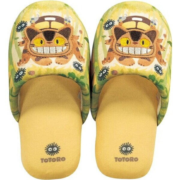 スタジオジブリ となりのトトロ ネコバス 子供用スリッパ カケアシ イエロー キッズ