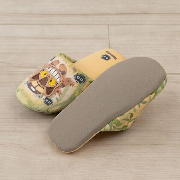 スタジオジブリ となりのトトロ ネコバス 子供用スリッパ カケアシ イエロー キッズ