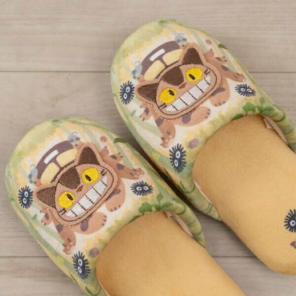 スタジオジブリ となりのトトロ ネコバス 子供用スリッパ カケアシ イエロー キッズ