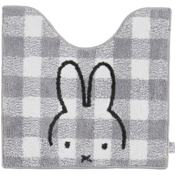 ミッフィー miffy チェックライン トイレマット グレー ポイントマット トイレ