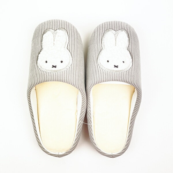 ミッフィー miffy ワッペン スリッパ (グレー)