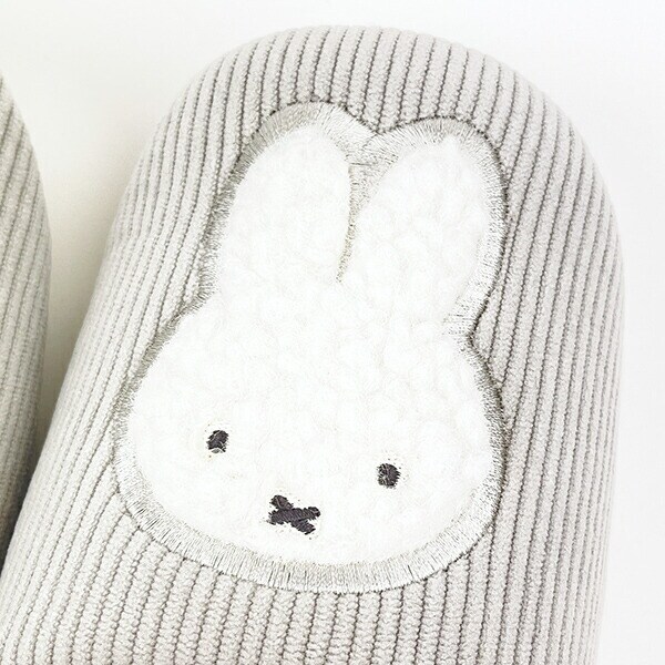 ミッフィー miffy ワッペン スリッパ (グレー)